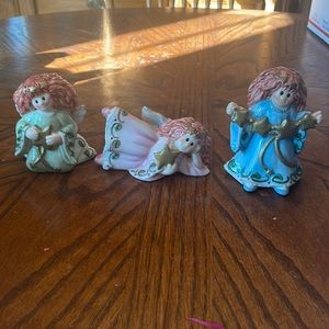 Fitz & Floyd Moonbeam Tumbling Angels Set of 3